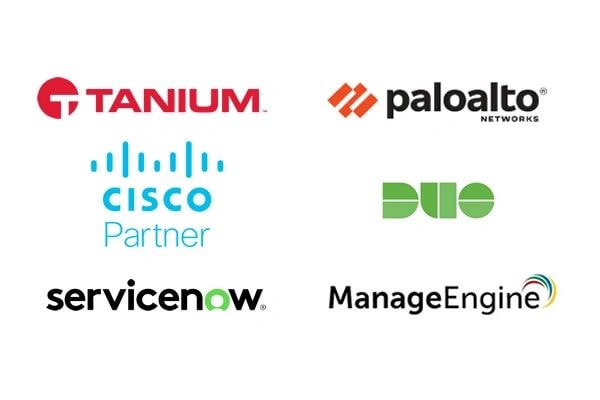 Partners: Tanium, Palo Alto Networks, Cisco, Duo, ServiceNow, ManageEngine